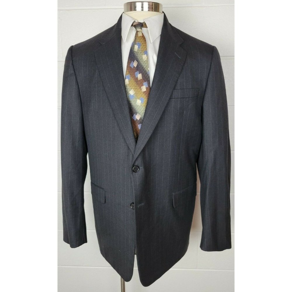 Hickey Freeman Loro Piana Tasmanian Super 130s Pinstripe‎ Sport Coat 46L